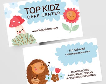 Printed Baby Sitter Business Cards, Nanny Cards: 2"x3.5", Double Sided