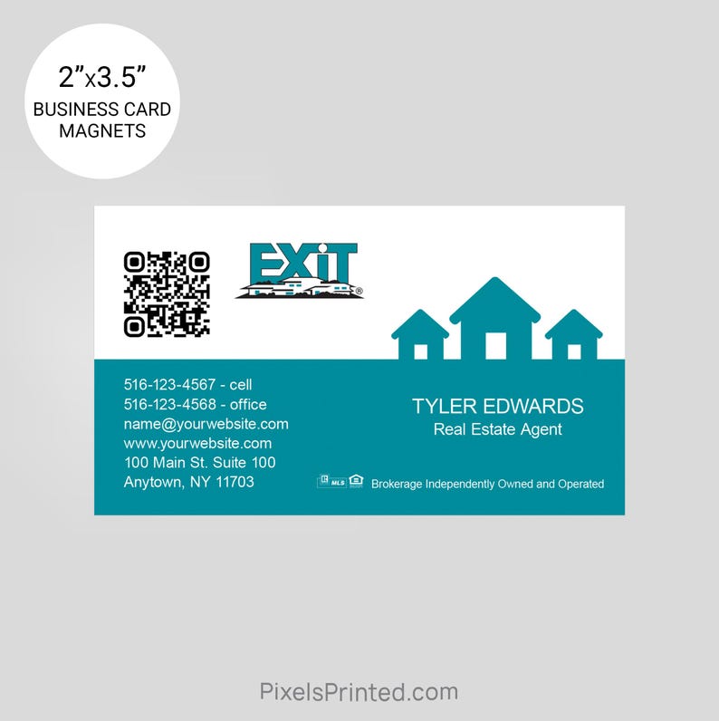 Printed EXIT Realty Business Card Magnets With QR Code: 2x3.5, Real ...