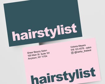 hairstylist or hair salon business cards - color both sides - 2x3.5