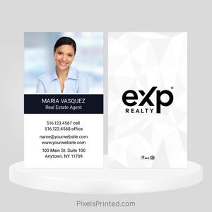 printed EXP realty business cards, EXP realtor business cards, real estate business cards - thick, color both sides
