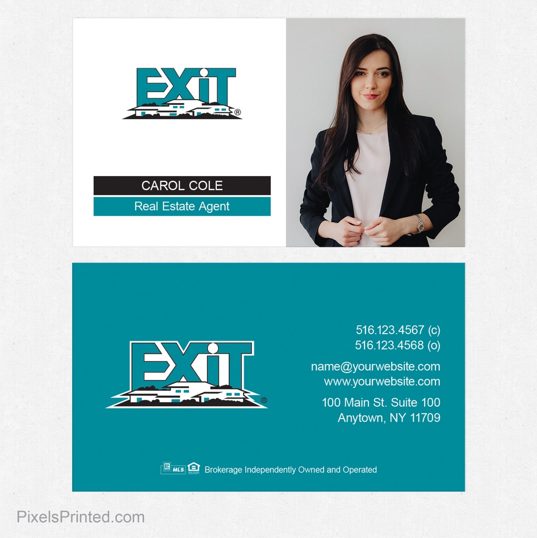 EXIT Real Estate Business Cards Thick Color Both Sides Etsy