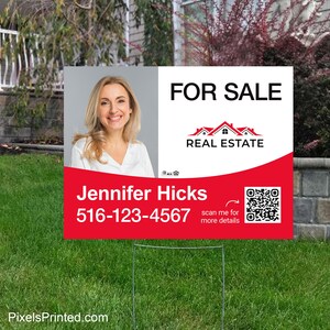 printed Independent real estate yard sign, for sale yard sign, open house yard sign - 18&quot; x 24&quot; - with metal stakes - full color both sides