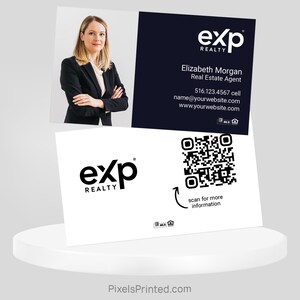 printed EXP realty business cards, EXP realtor business cards, real estate business cards - thick, color both sides