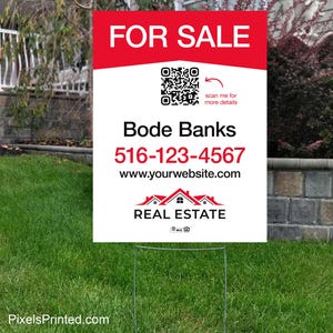 printed Independent real estate yard sign, for sale yard sign, open house yard sign - 18&quot; x 24&quot; - with metal stakes - full color both sides
