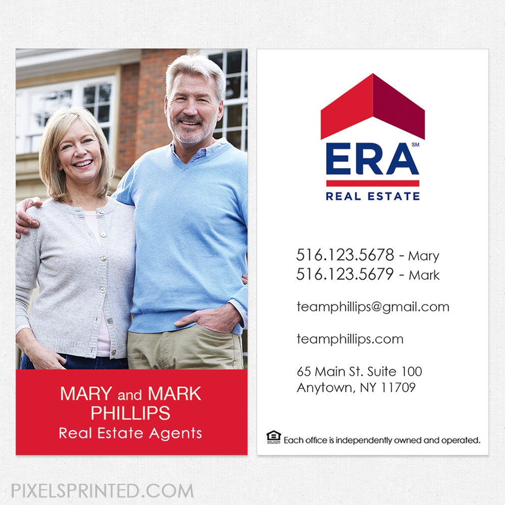 ERA real estate business cards thick color both sides Etsy