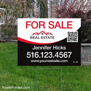 printed Independent real estate yard sign, for sale yard sign, open house yard sign - 18&quot; x 24&quot; - with metal stakes - full color both sides