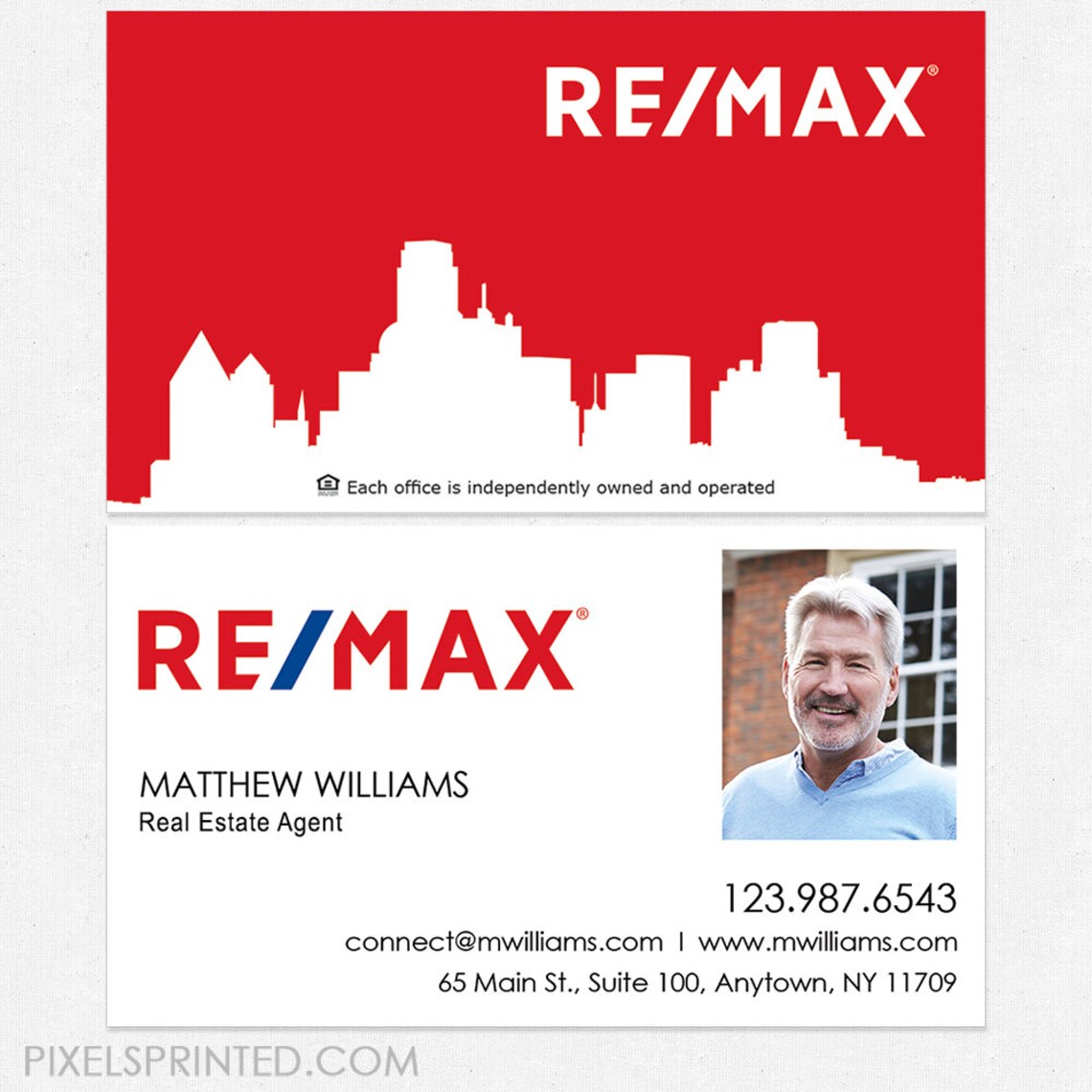 REMAX real estate business cards thick color both sides Etsy