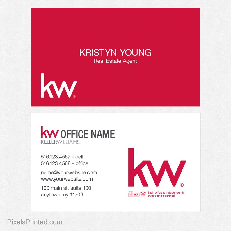 No Photo Keller Williams Real Estate Business Cards Thick Etsy