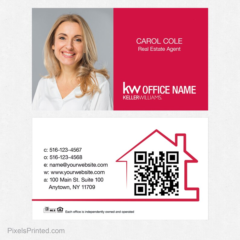 Keller Williams Real Estate Business Cards Thick Color Both Etsy