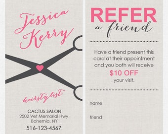 Free Printable Hair Salon Referral Cards