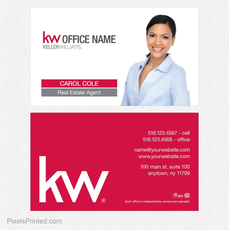 Keller Williams Real Estate Business Cards Thick Color Both Etsy
