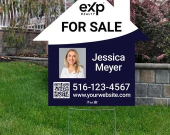 Printed EXP Realty House Shape Yard Sign: 23x23, Double-Sided
