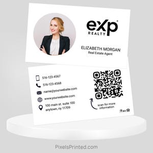 printed EXP realty business cards, EXP realtor business cards, real estate business cards - thick, color both sides