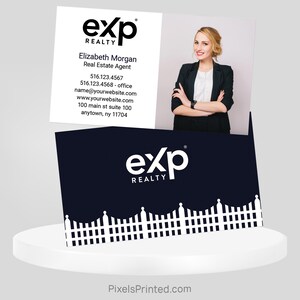 printed EXP realty business cards, EXP realtor business cards, real estate business cards - thick, color both sides