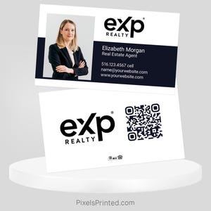 printed EXP realty business cards, EXP realtor business cards, real estate business cards - thick, color both sides