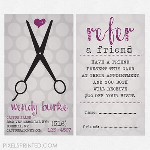 Hairstylist or Hair Salon Referral Cards - Color Both Sides - FREE UPS ...