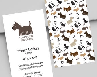 Printed Dog Grooming Business Cards, Dog Spa Cards: 2"x3.5", Double Sided