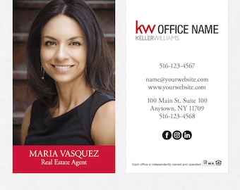 printed Keller Williams real estate business cards - thick, color both sides - FREE UPS ground shipping