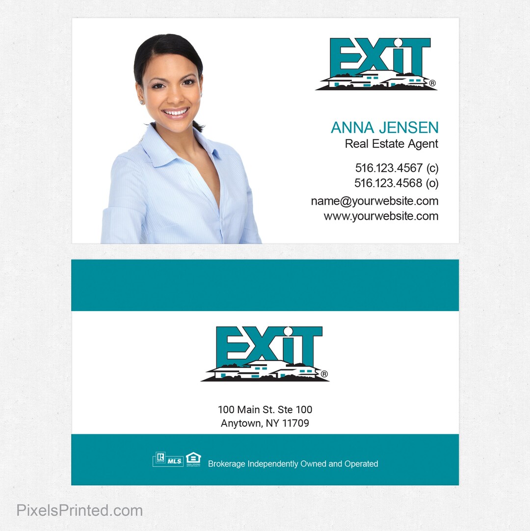 EXIT Real Estate Business Cards Thick Color Both Sides Etsy