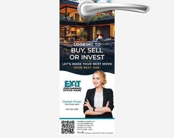 printed EXIT Realty Real Estate Door Hangers: Realtor Marketing, Neighborhood Farming (4.25x11)