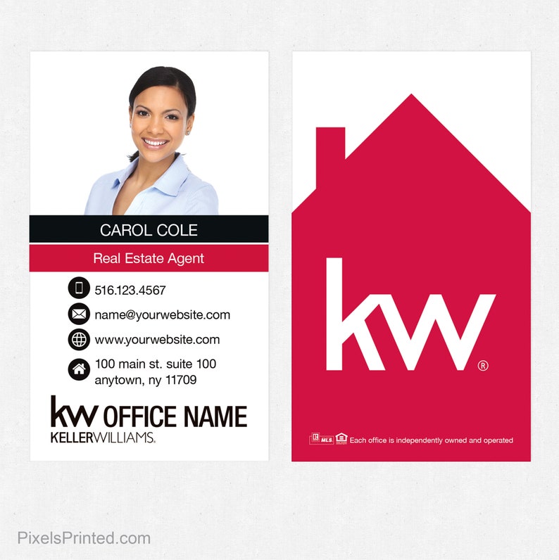 Keller Williams Real Estate Business Cards Thick Color Both Etsy