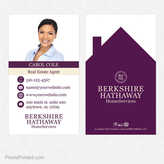 Berkshire Hathaway Real Estate Business Cards Thick Color Etsy