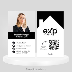 printed EXP realty business cards, EXP realtor business cards, real estate business cards - thick, color both sides