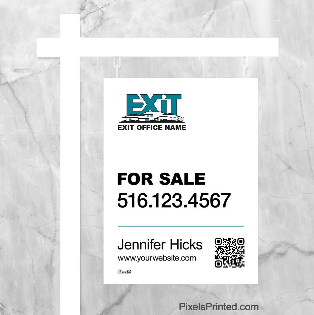 Exit Sign Real Printed EXIT Realty for Sale Sign Panel, EXIT Real Estate Open House ...