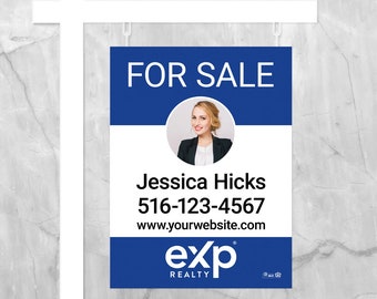 printed EXP realty sign panel, realtor sign panel, real estate sign panel - 3 mm aluminum sign - full color both sides