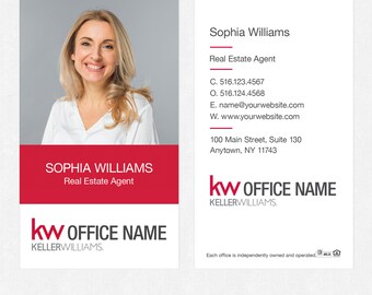 printed Keller Williams real estate business cards - thick, color both sides - FREE UPS ground shipping