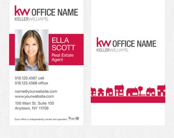 printed Keller Williams real estate business cards - thick, color both sides - FREE UPS ground shipping