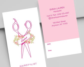 hairstylist and hair salon business cards - color both sides - 2x3.5