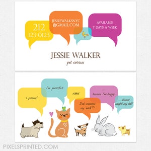 pet services business cards - full color both sides - FREE UPS ground shipping
