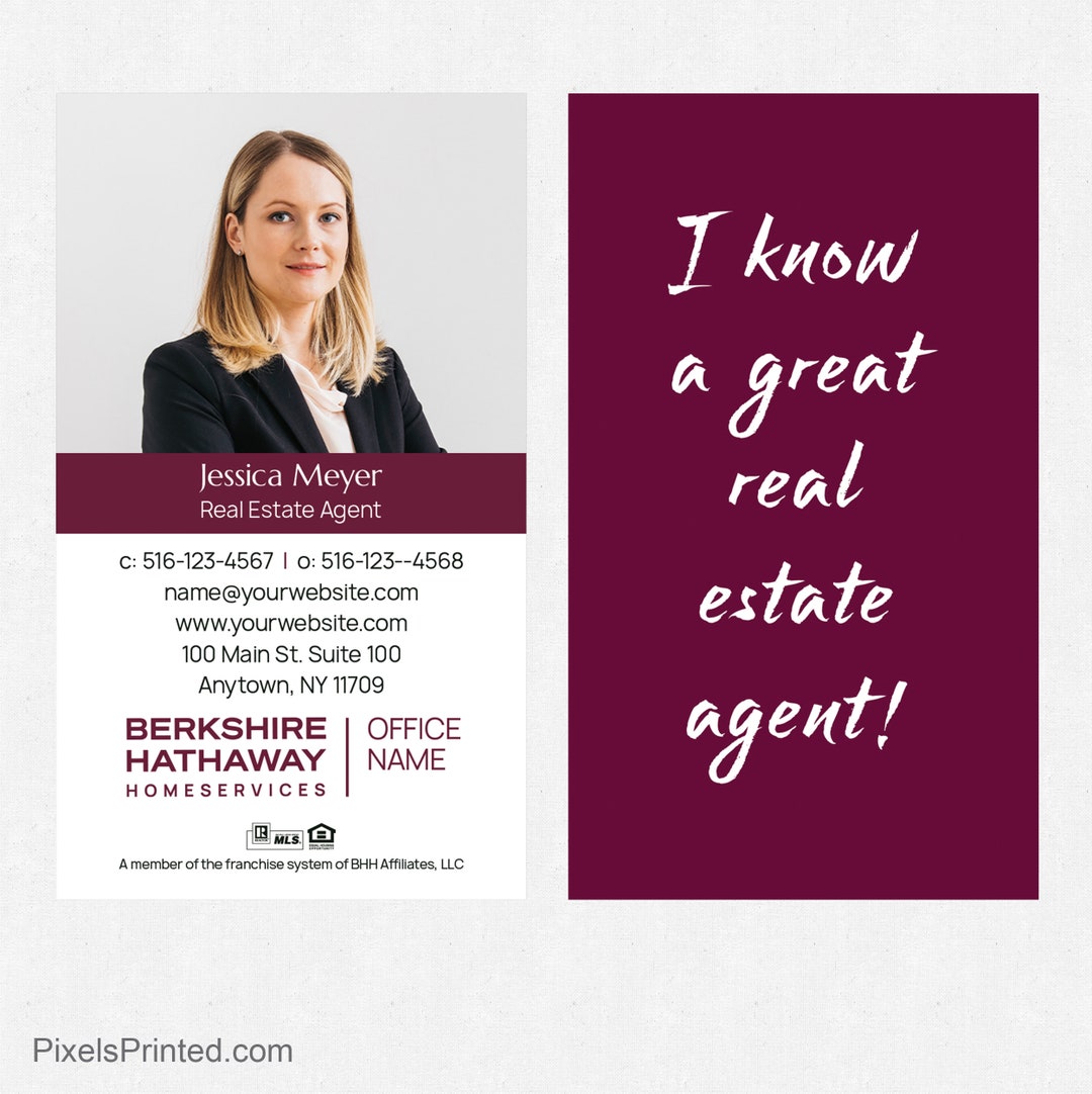 Printed Berkshire Hathaway Real Estate Referral Cards Thick Etsy