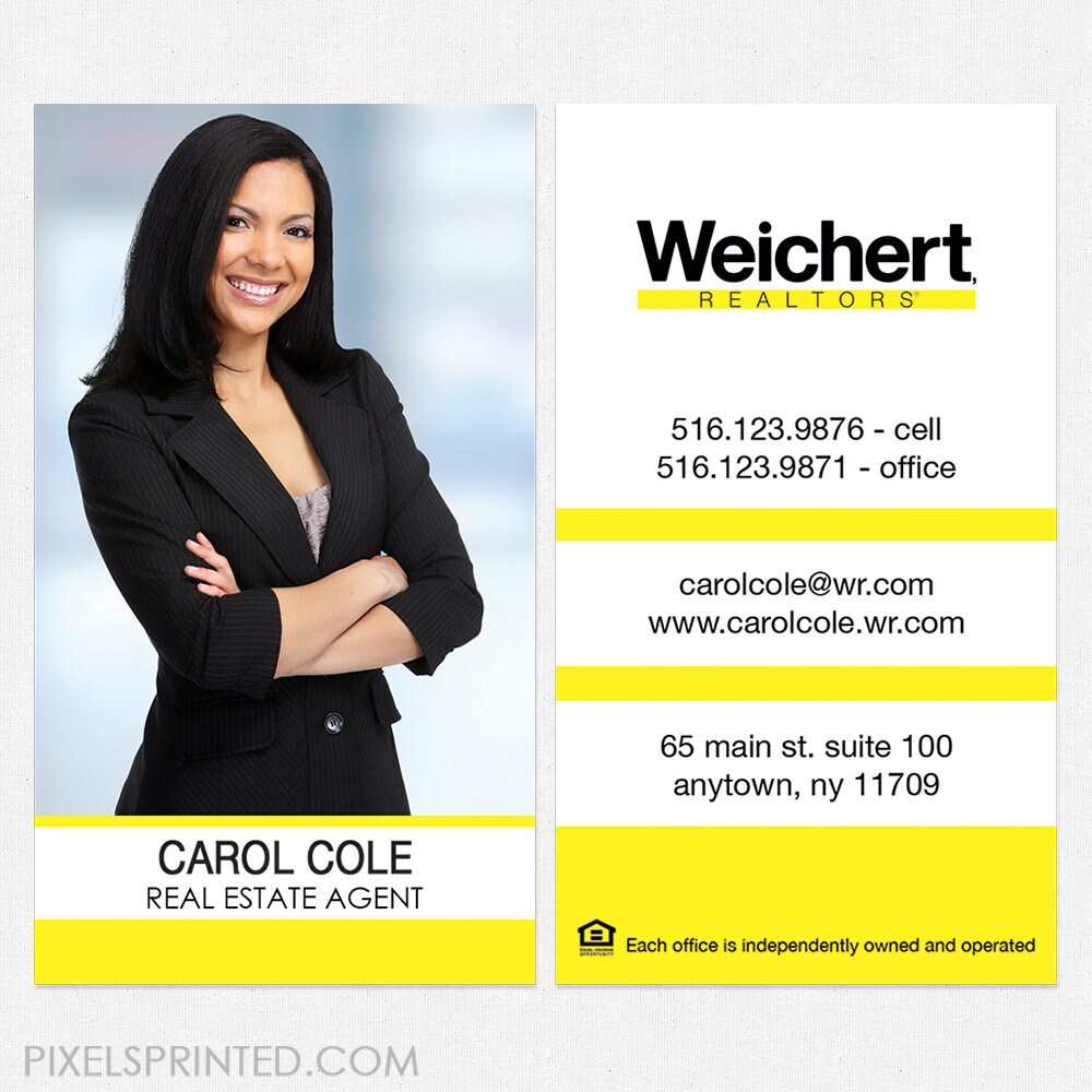 Weichert real estate DELUXE business cards thick color both Etsy