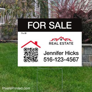 printed Independent real estate yard sign, for sale yard sign, open house yard sign - 18&quot; x 24&quot; - with metal stakes - full color both sides