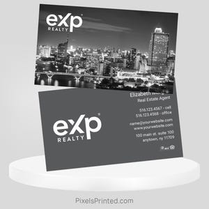 printed EXP realty business cards, EXP realtor business cards, real estate business cards - thick, color both sides