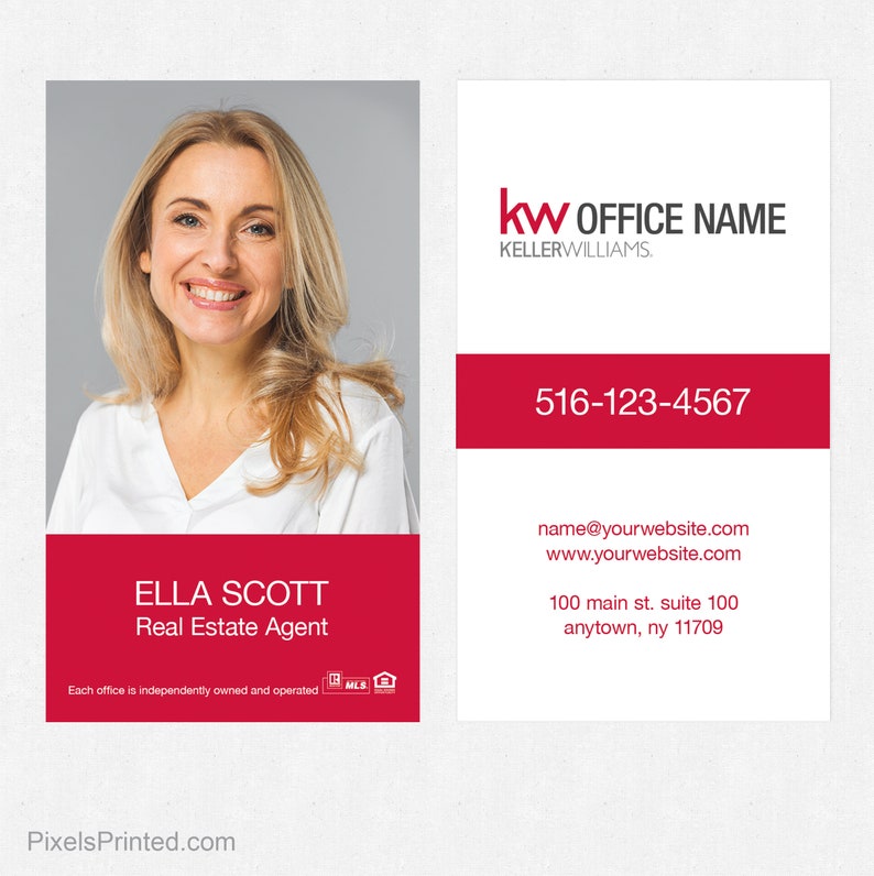 Keller Williams Real Estate Business Cards Thick Color Both Etsy