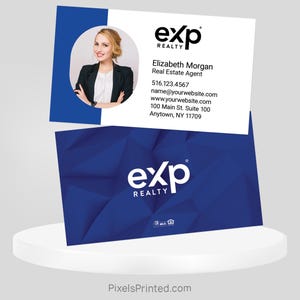 printed EXP realty business cards, EXP realtor business cards, real estate business cards - thick, color both sides