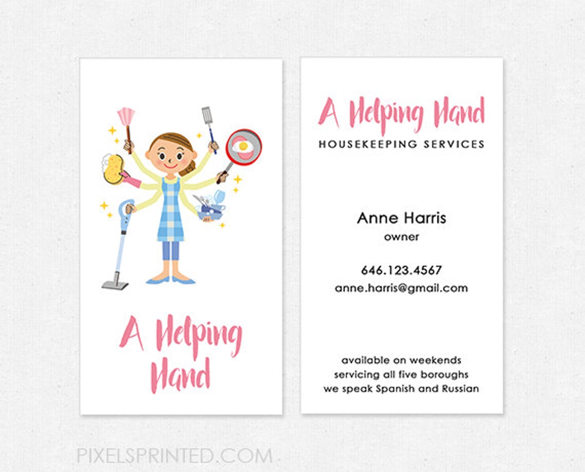 Carte De Visite Ménage à Domicile www.etsy.com