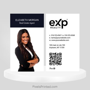 printed EXP realty business cards, EXP realtor business cards, real estate business cards - thick, color both sides