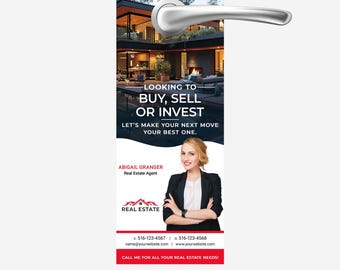 printed Independent Real Estate Door Hangers: Realtor Marketing, Neighborhood Farming (4.25x11)