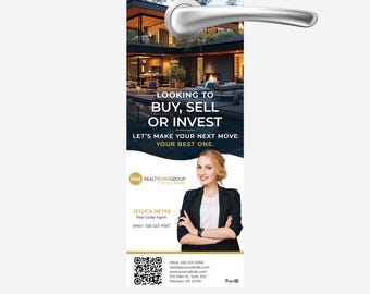 printed Realty One Group Real Estate Door Hangers: Realtor Marketing, Neighborhood Farming (4.25x11)