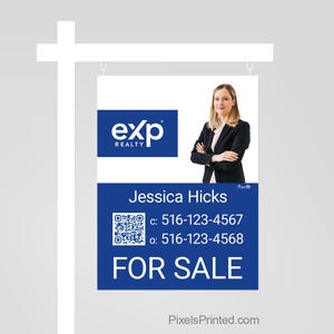 printed EXP realty for sale sign panel, realtor open house sign panel, real estate sign panel - 3 mm aluminum sign - full color both sides