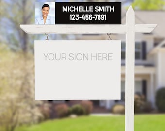printed independent real estate name and number sign riders, realtor sign riders - 4 mm corrugated board, two sided