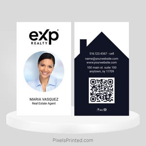 printed EXP realty business cards, EXP realtor business cards, real estate business cards - thick, color both sides