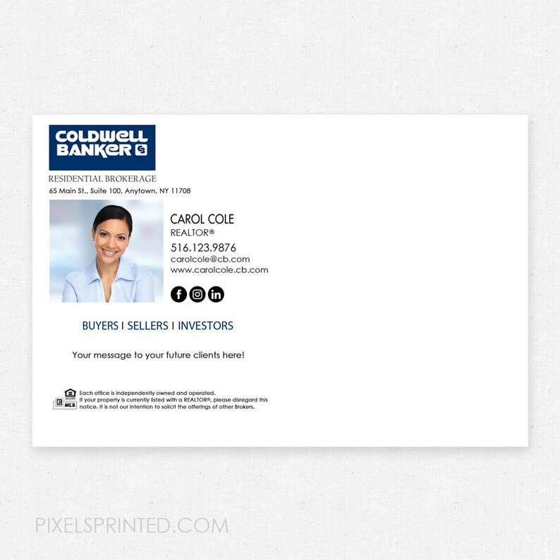 color both sides 4x6 Coldwell Banker summer postcards thick FREE UPS ground shipping