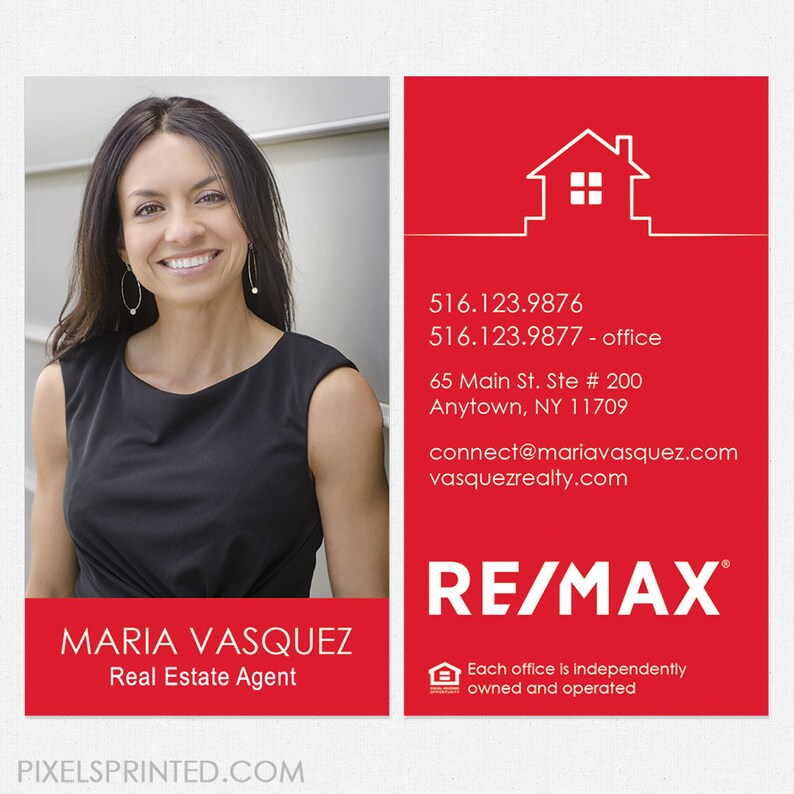 REMAX real estate business cards thick color both sides | Etsy