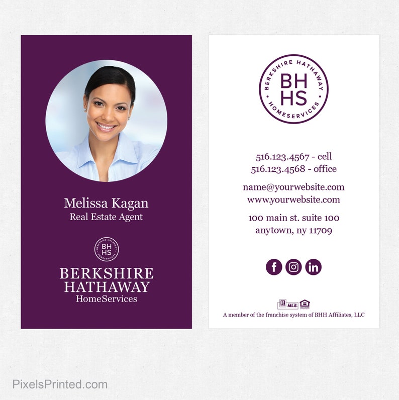 Berkshire Hathaway Real Estate Business Cards Thick Color - Etsy