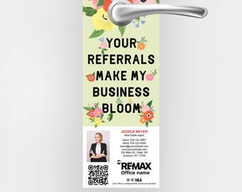 printed REMAX Real Estate Door Hangers: Spring Real Estate Referral (4.25x11)
